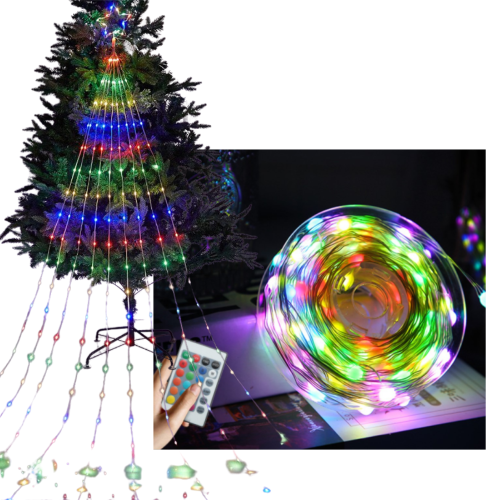 Christmas Tree Waterfall Fairy Lights - Ozerty