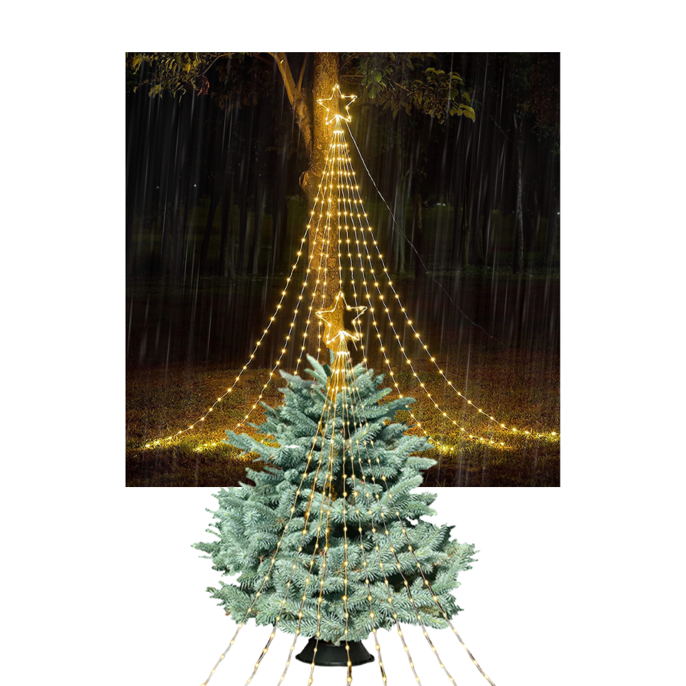 Christmas Tree Waterfall Fairy Lights - Ozerty