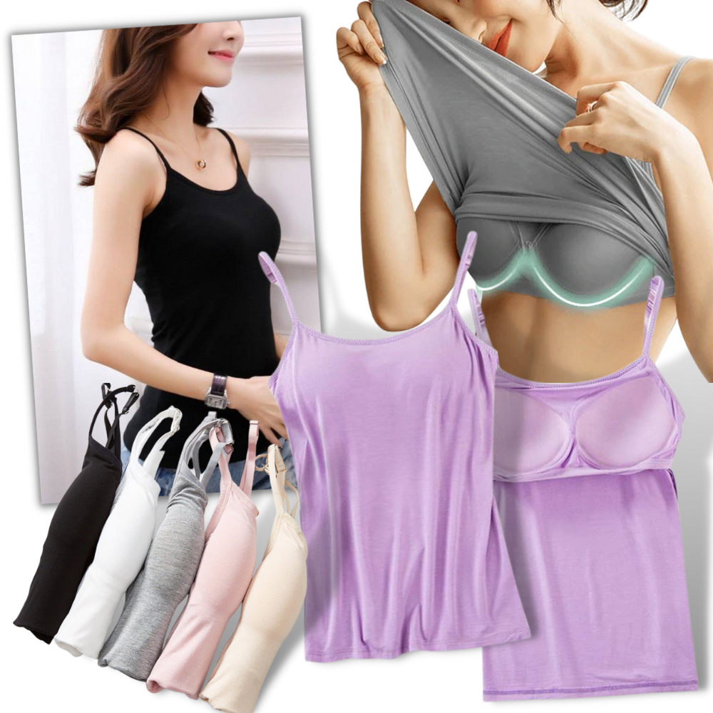 Camisole with Built-In Bra - Ozerty