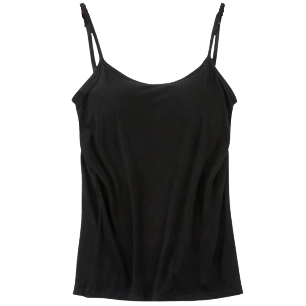 Camisole with Built-In Bra -Black - Ozerty