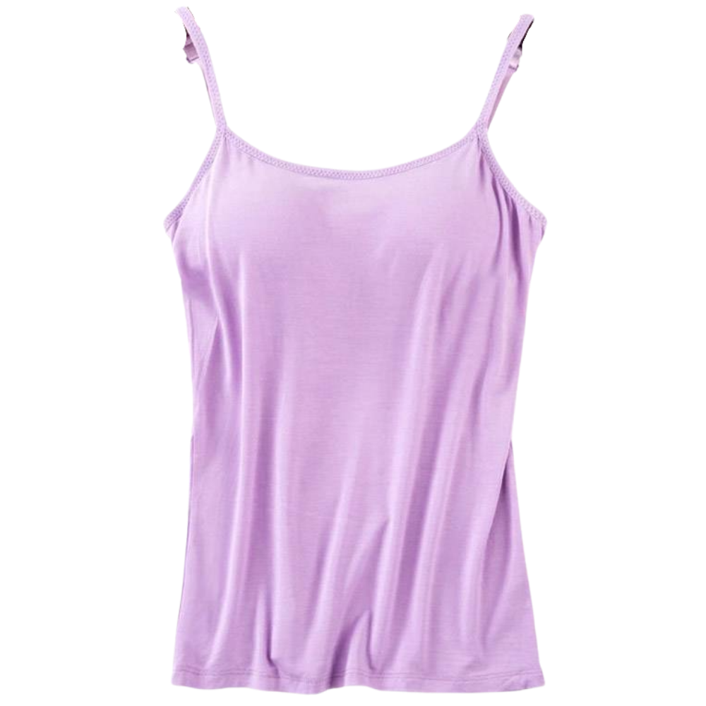 Camisole with Built-In Bra -Purple - Ozerty