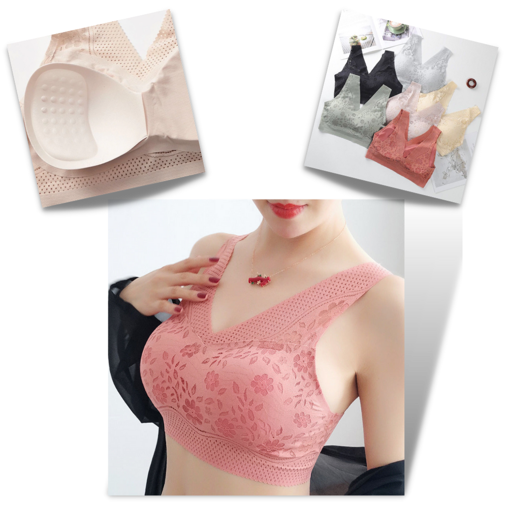 Seamless Breathable Lacy Bra - Ozerty