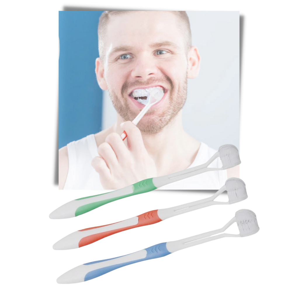 Three-sided Toothbrush For Adults and Kids - Ozerty