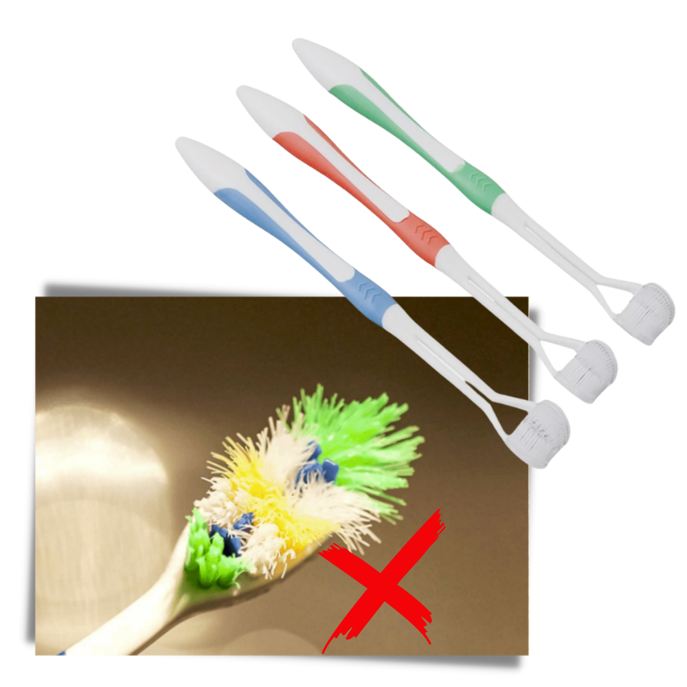 Three-sided Toothbrush For Adults and Kids - Ozerty