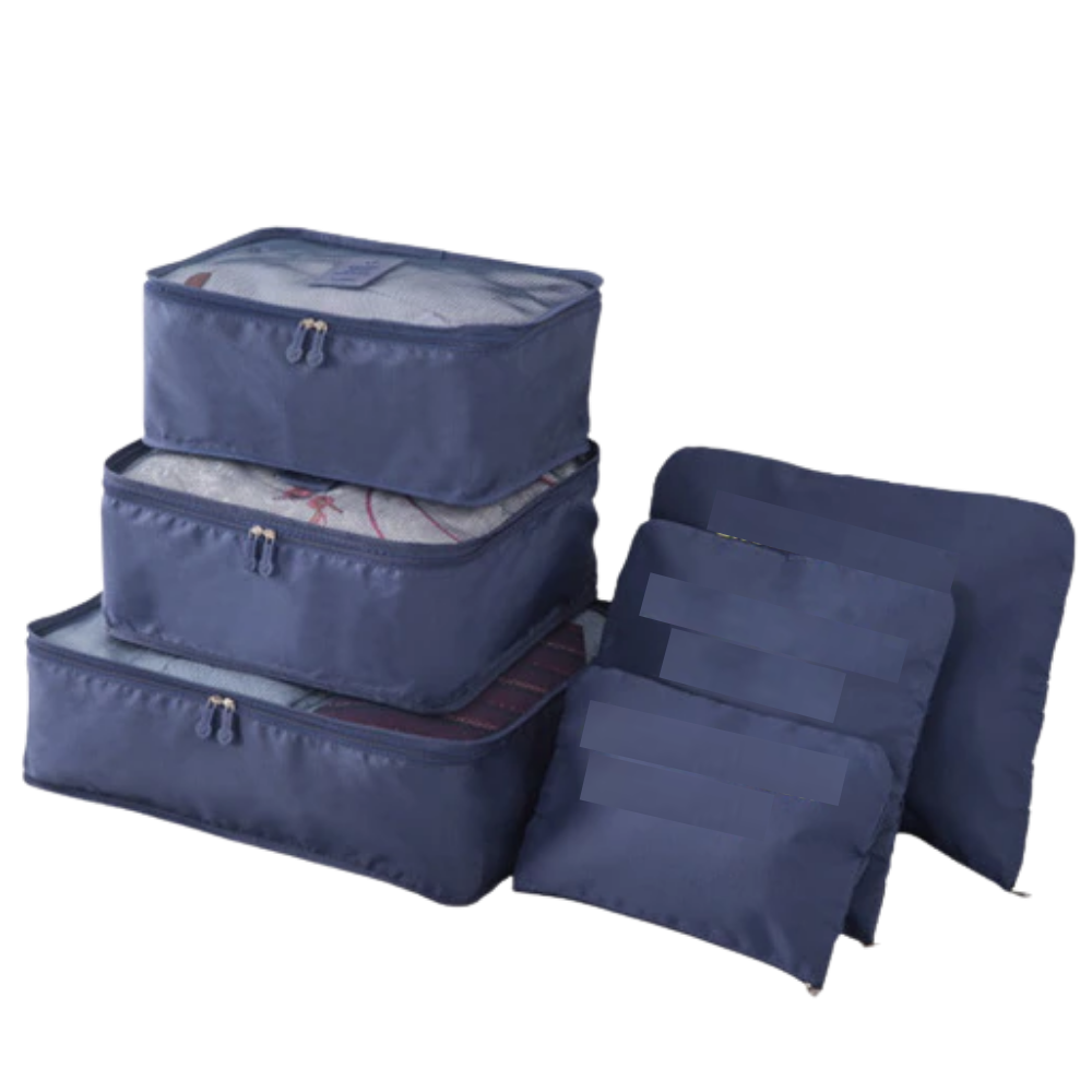 Set of 6 Small Travel Bags for Suitcase -Dark Blue - Ozerty