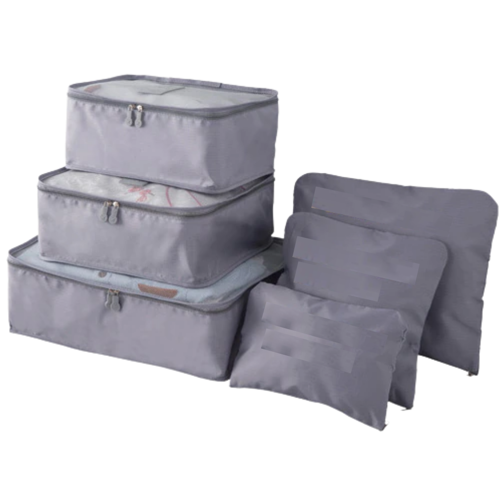 Set of 6 Small Travel Bags for Suitcase -Gray - Ozerty