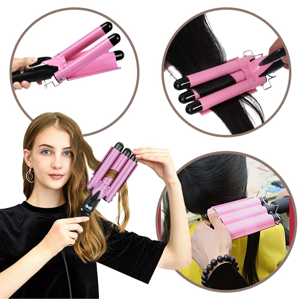 Triple Barrel Ceramic Hair Curler - Ozerty