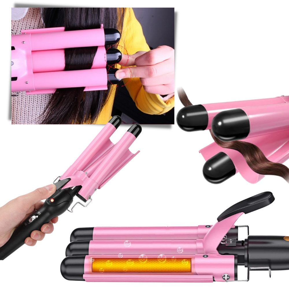 Triple Barrel Ceramic Hair Curler - Ozerty