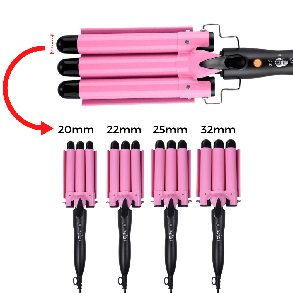 Triple Barrel Ceramic Hair Curler - Ozerty