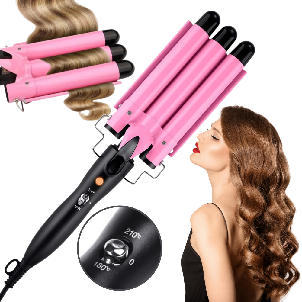 Triple Barrel Ceramic Hair Curler - Ozerty