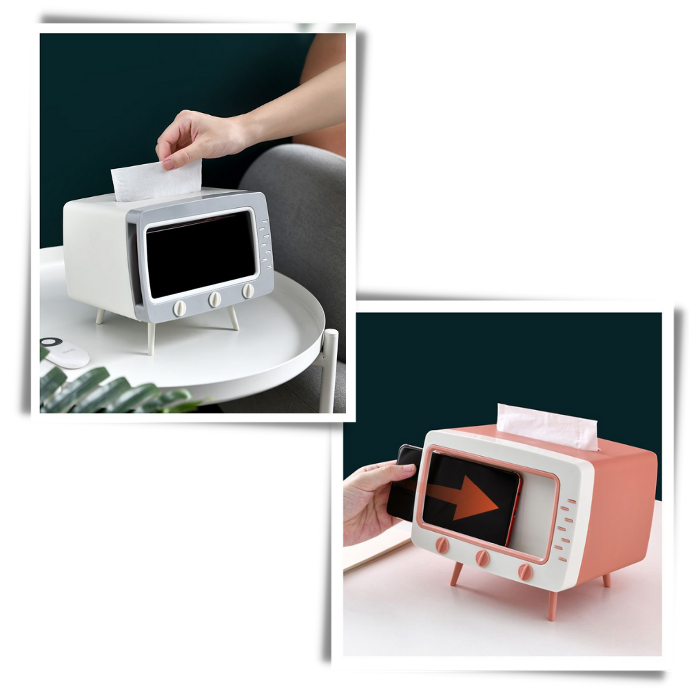 Tissue Dispenser with Phone Holder - Ozerty