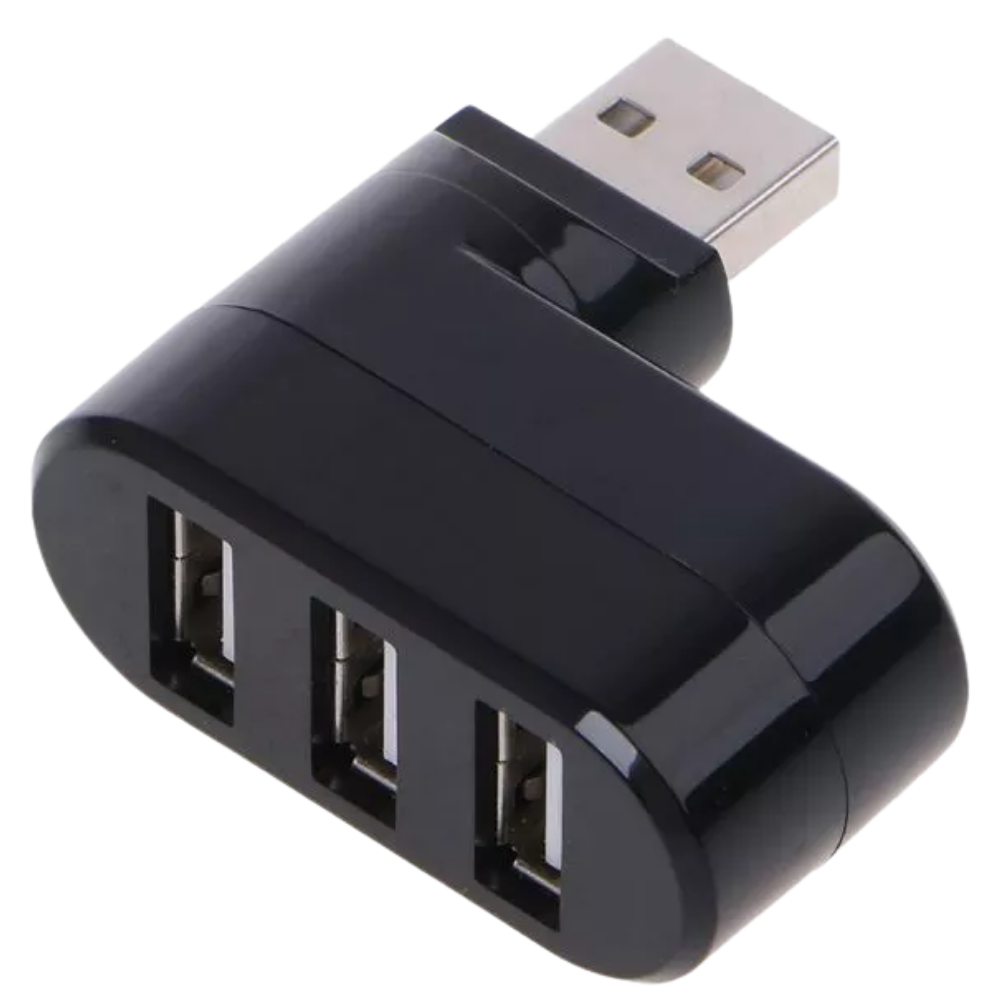 Multi-Port USB Rotating Adapter -Black - Ozerty