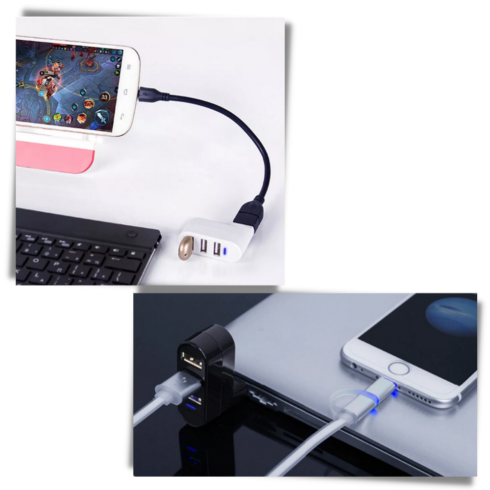 Multi-Port USB Rotating Adapter - Ozerty