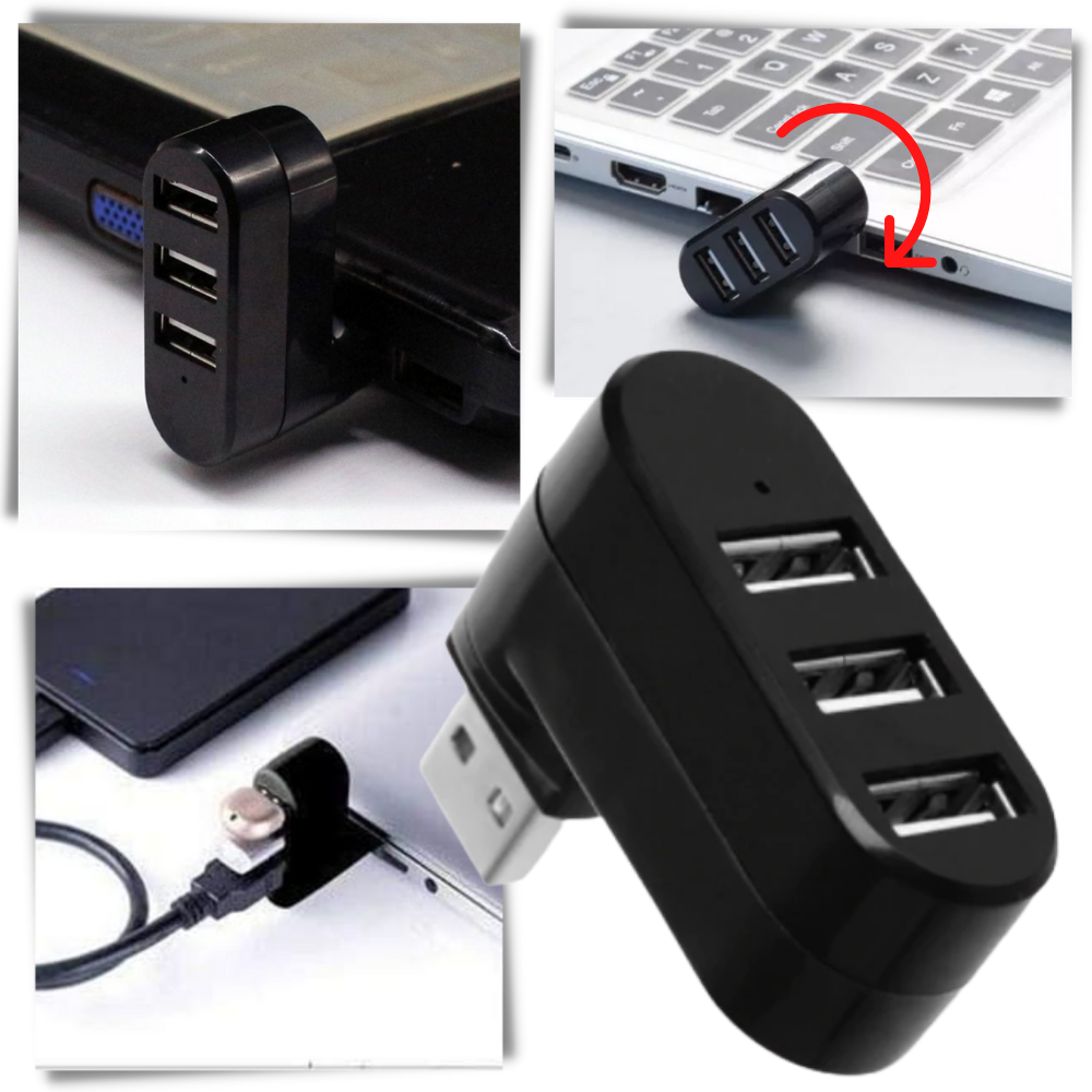 Multi-Port USB Rotating Adapter - Ozerty