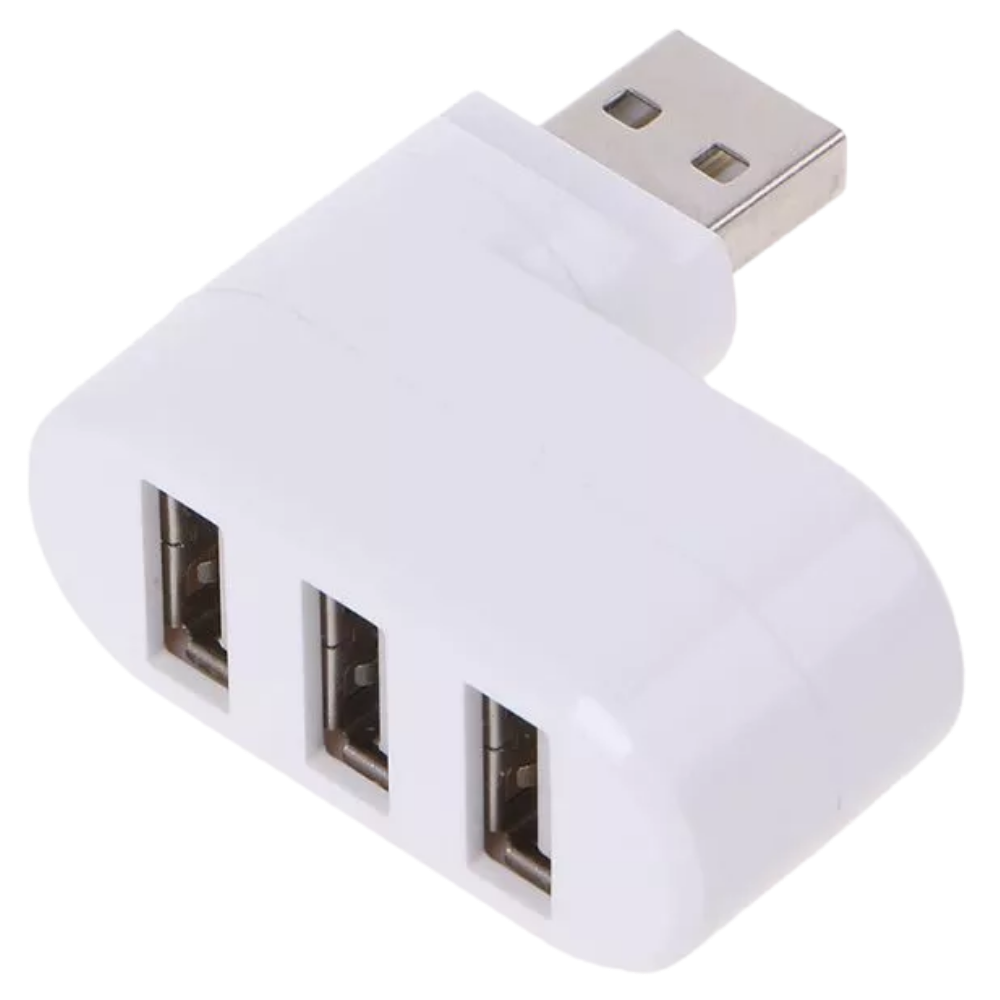 Multi-Port USB Rotating Adapter -White - Ozerty