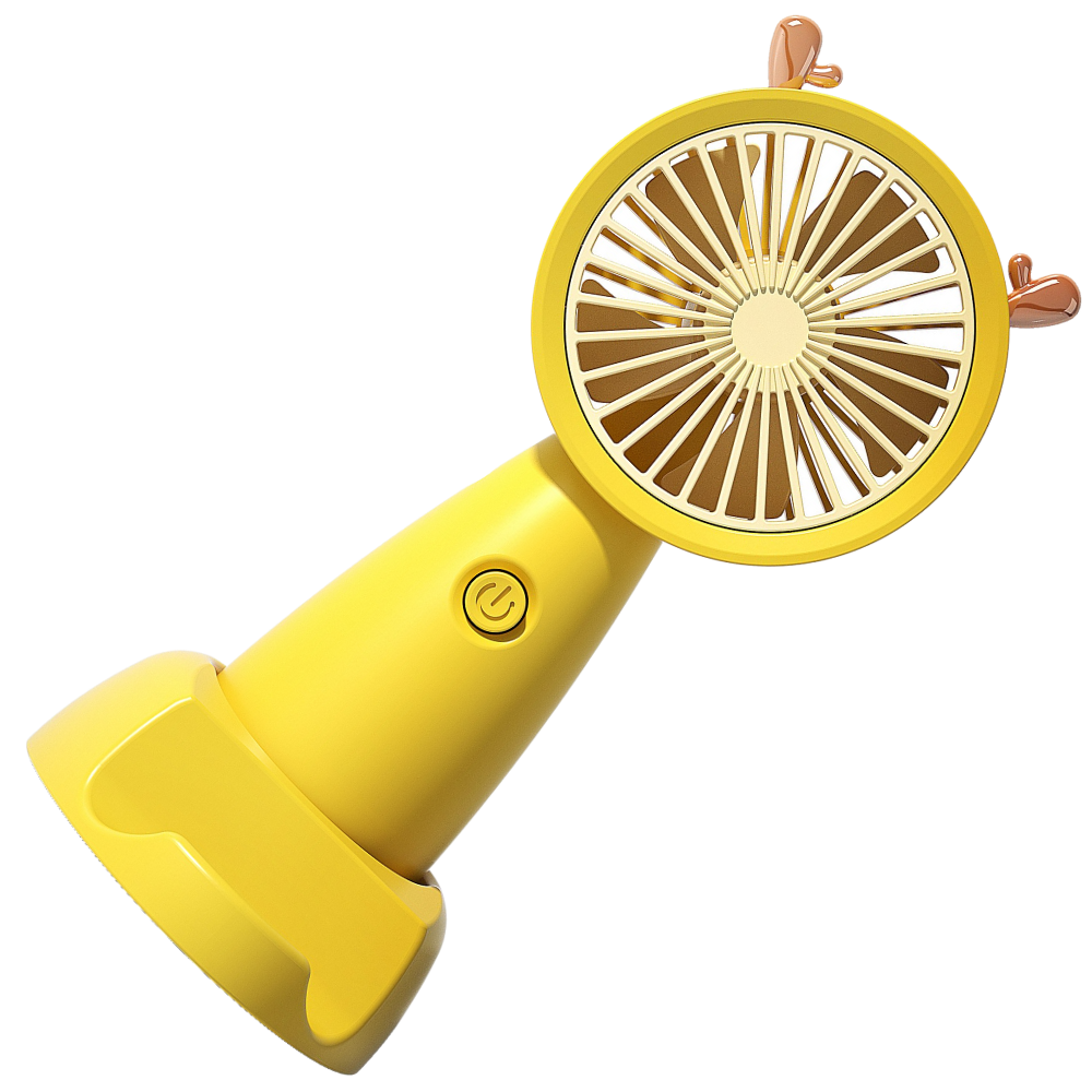 Mini USB Fan With Phone Holder -Yellow - Ozerty