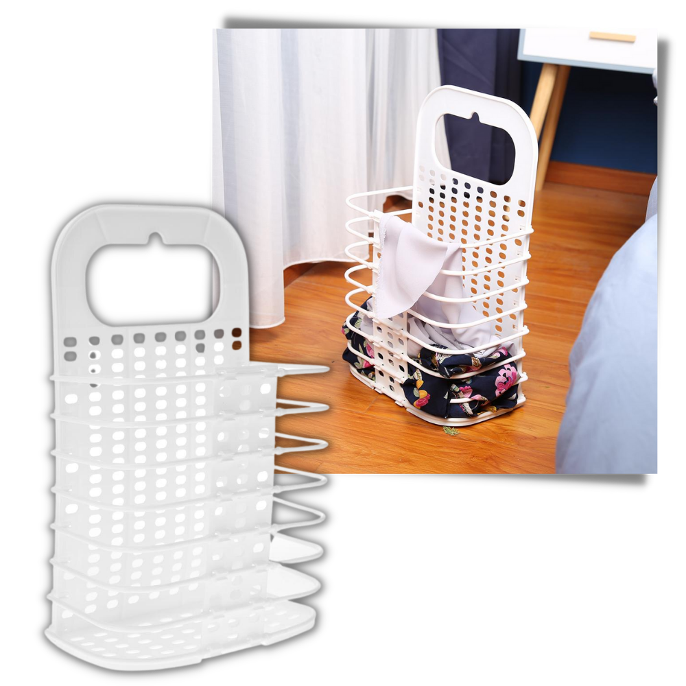 Plastic Folding Wall-Mountable Laundry Basket - Ozerty