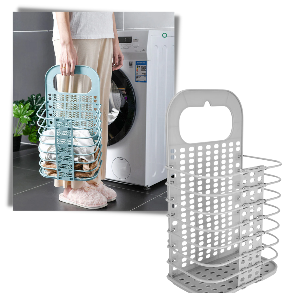 Plastic Folding Wall-Mountable Laundry Basket - Ozerty