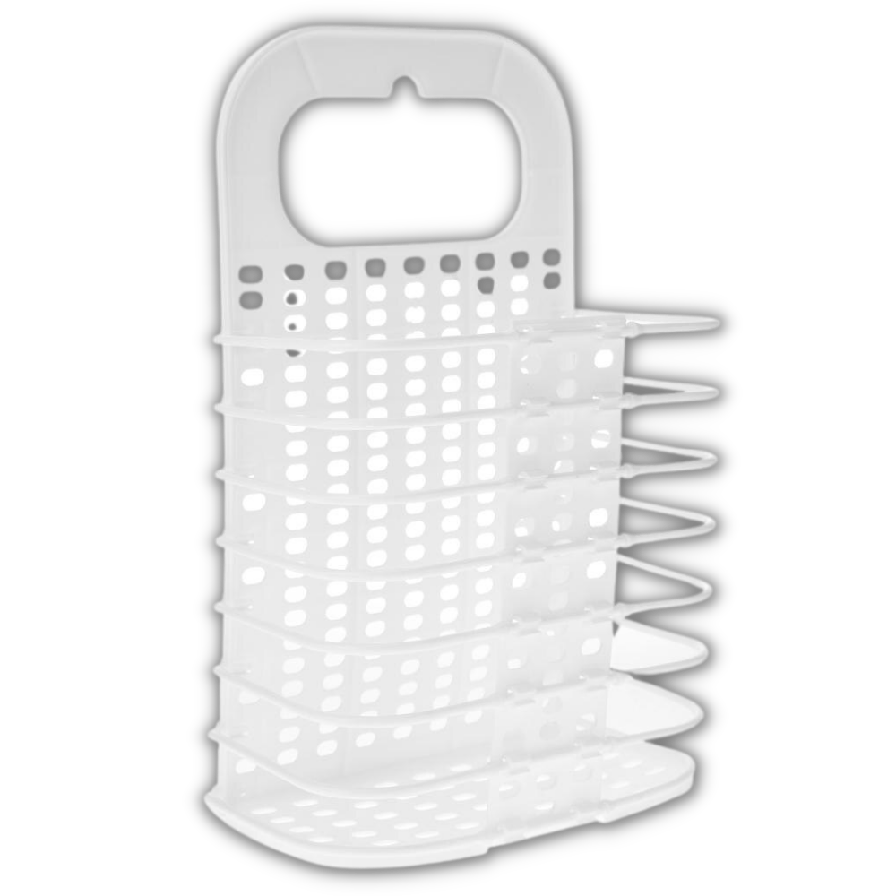 Plastic Folding Wall-Mountable Laundry Basket -White - Ozerty