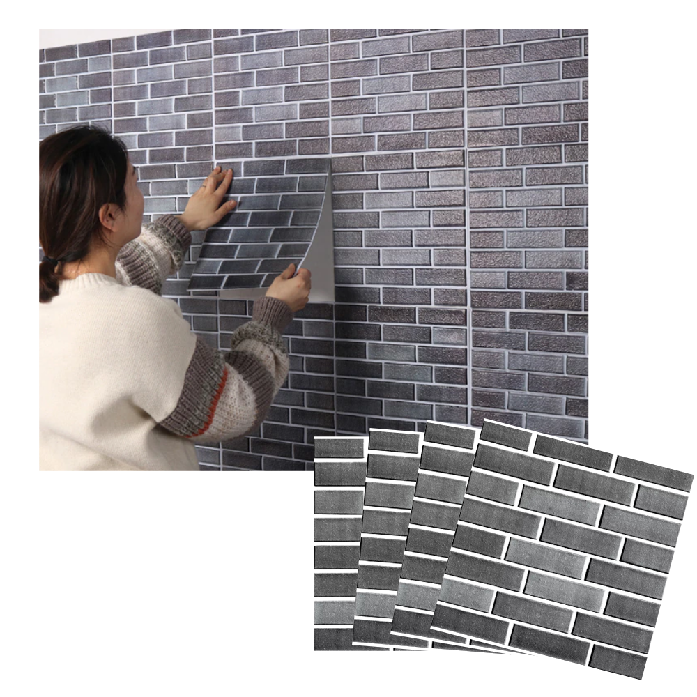 Peel and Stick 3D Foam Wall Tiles - Ozerty