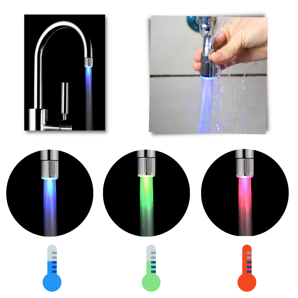 Tap Nozzle With Colour-Changing Temperature Sensor - Ozerty