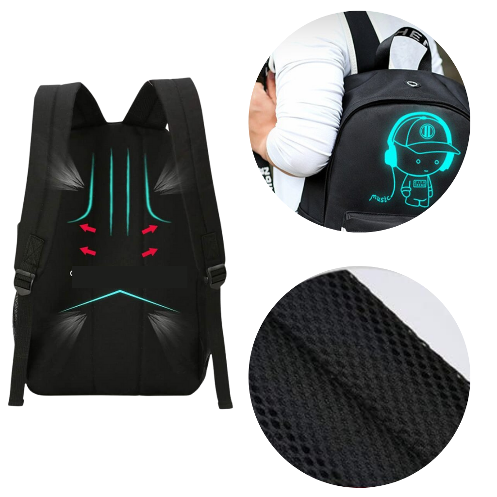 Luminous anime laptop backpack - Ozerty