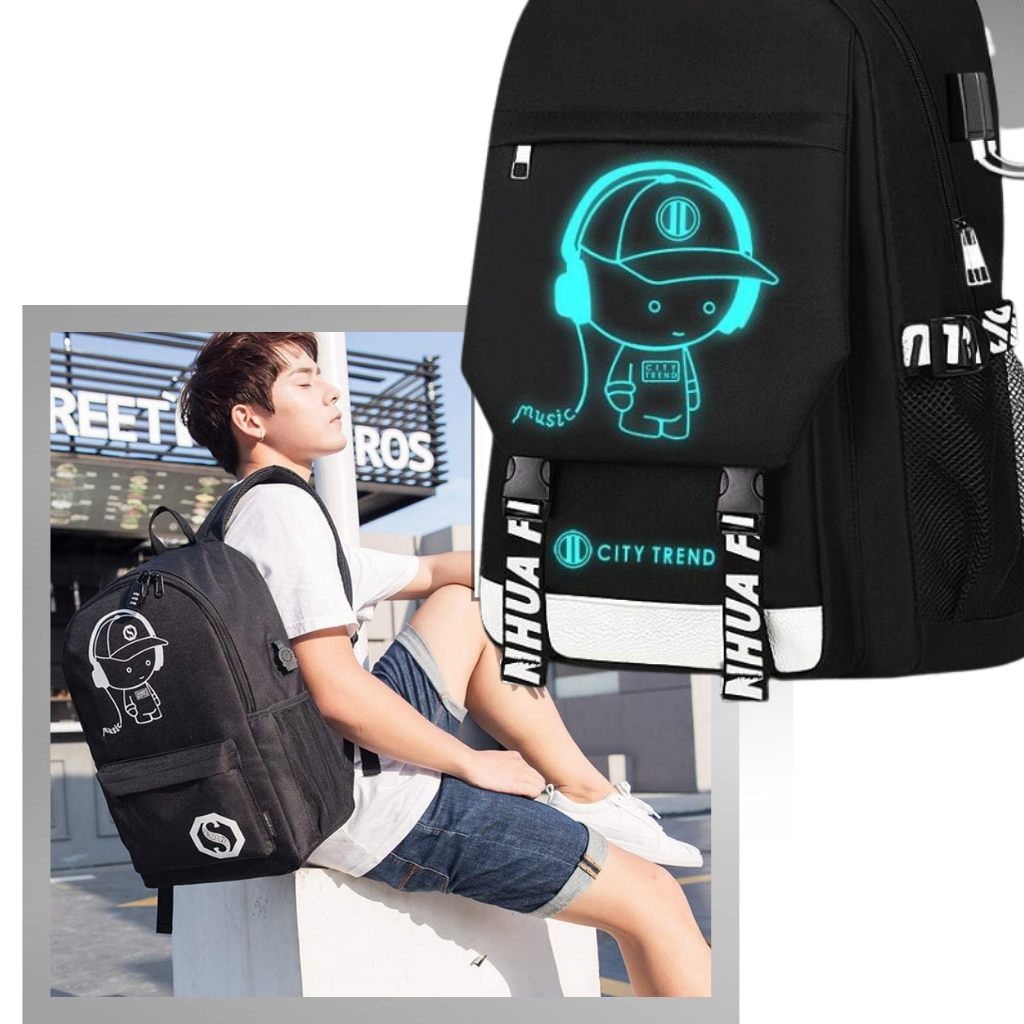 Luminous anime laptop backpack - Ozerty