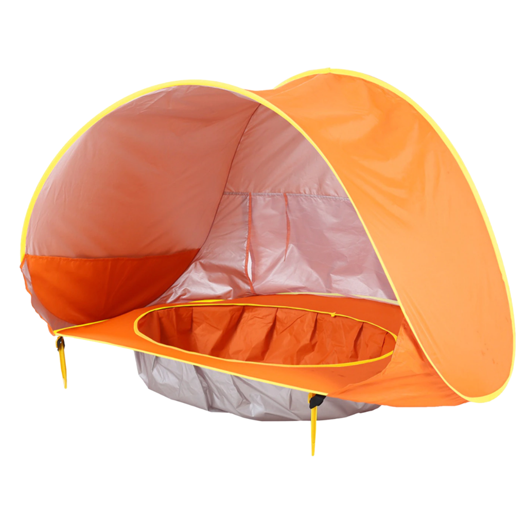 Portable Baby Beach Tent with Mini Pool -Orange - Ozerty