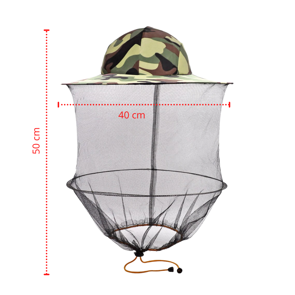 Camouflage Beekeeping Hat with Nylon Mesh Veil - Ozerty