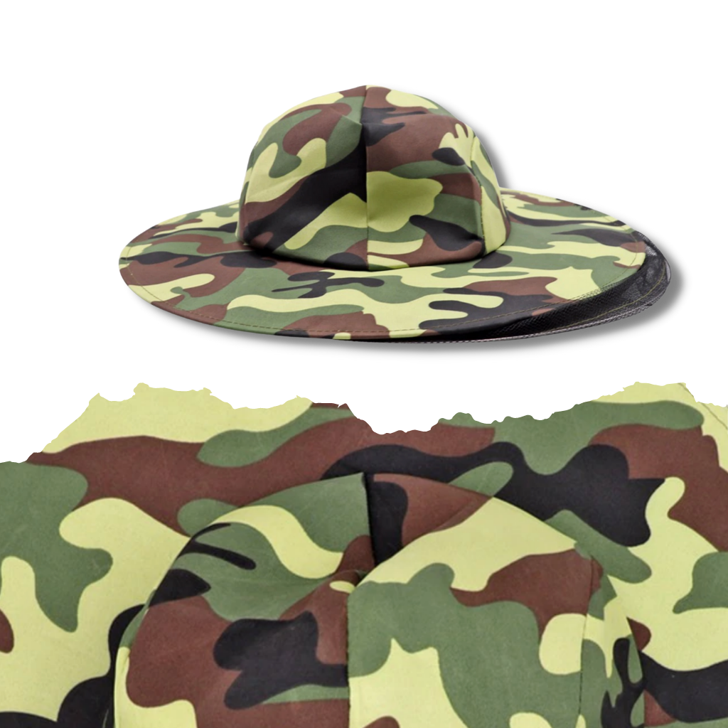 Camouflage Beekeeping Hat with Nylon Mesh Veil - Ozerty