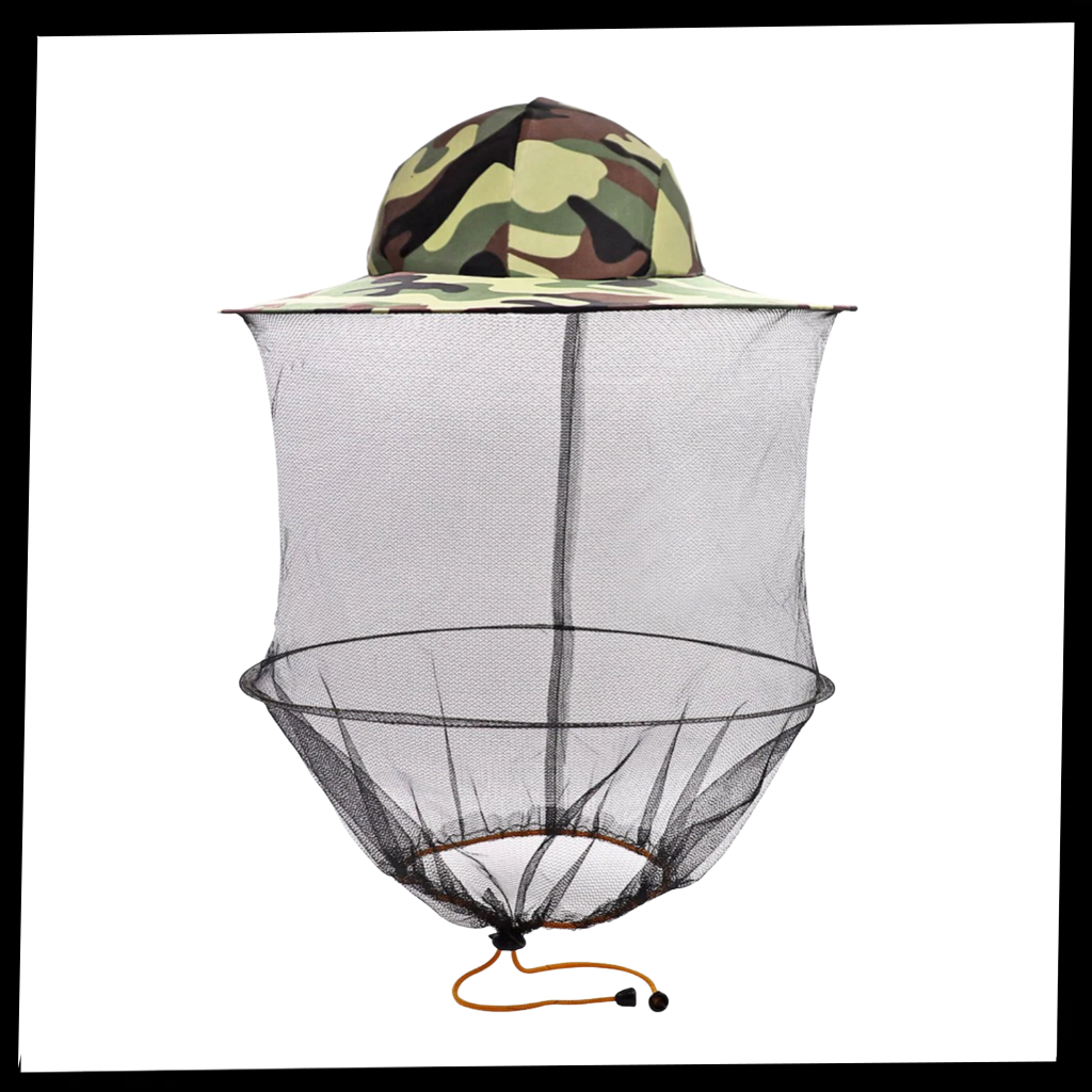 Camouflage Beekeeping Hat with Nylon Mesh Veil - Ozerty