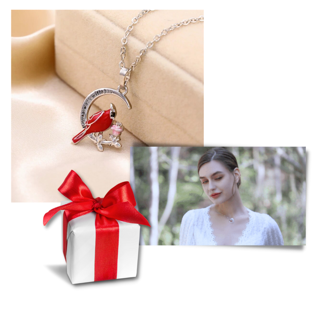 Cardinal Heart Pendant Necklace - Ozerty