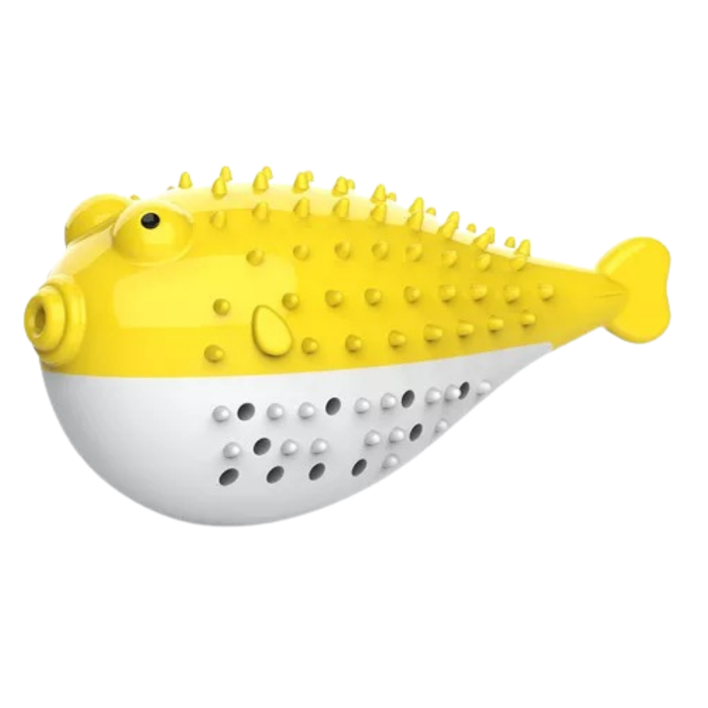 Fish shaped refillable cat toothbrush -Yellow - Ozerty