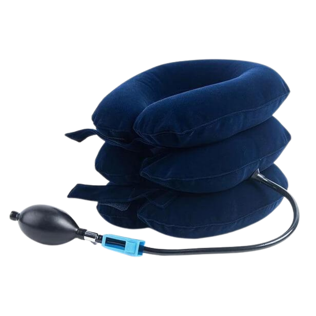 Cervical neck traction inflatable collar -Blue - Ozerty