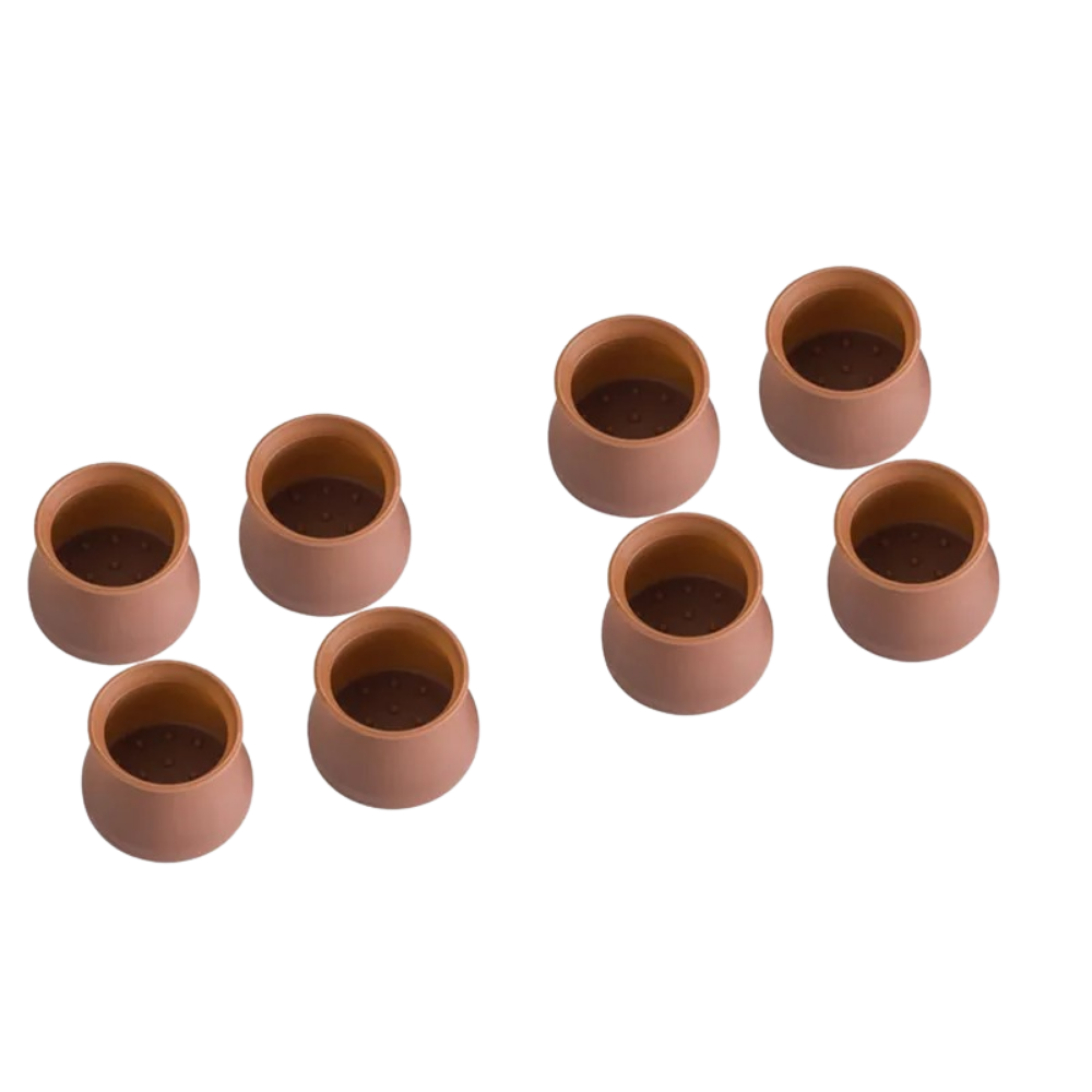 Pack of 8 Furniture silicone protection covers -Brown - Ozerty