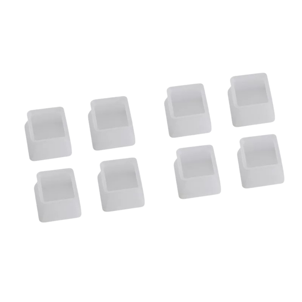 Pack of 8 Furniture silicone protection covers -White - Ozerty