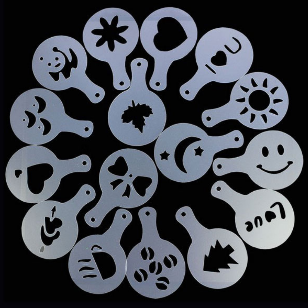 Coffee Stencils (16 Pcs) - Ozerty