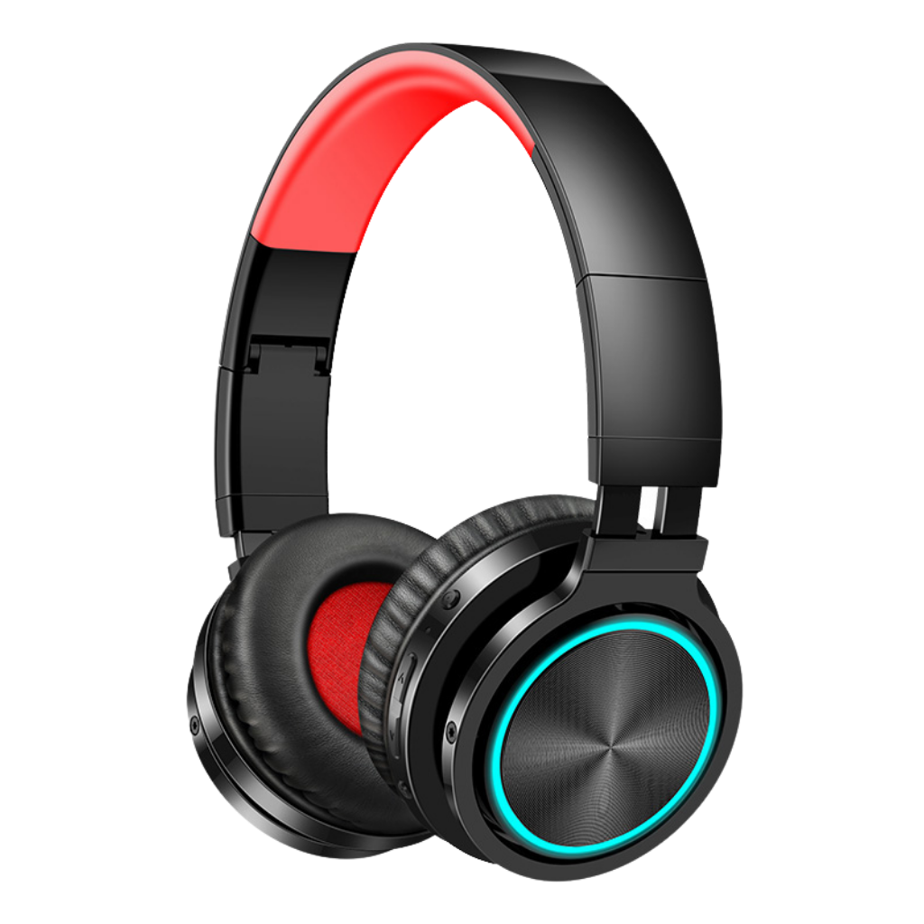 Colourful bluetooth headphones -Black/Red - Ozerty