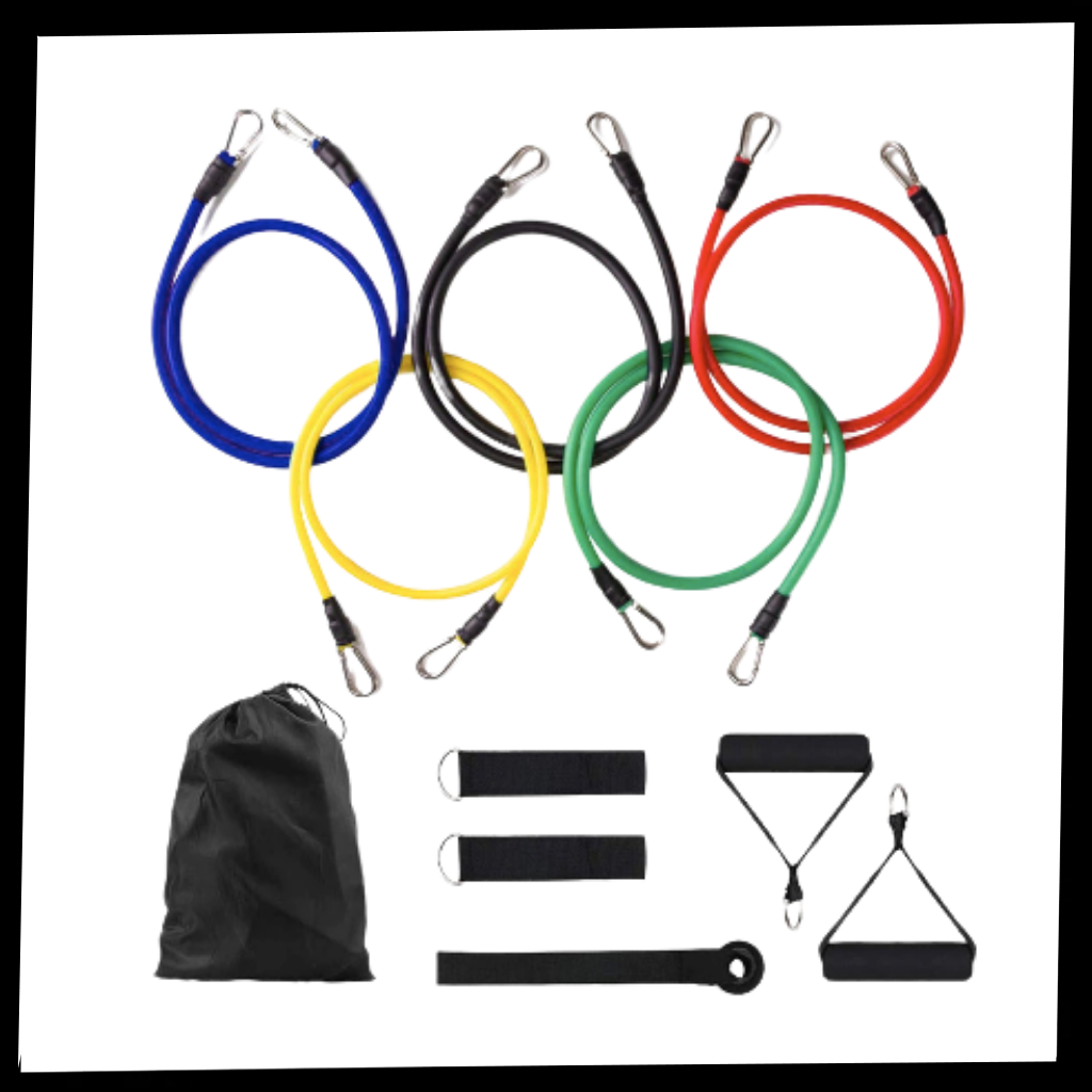 Complete Exercise Resistance Bands Set (11 Pcs) - Ozerty