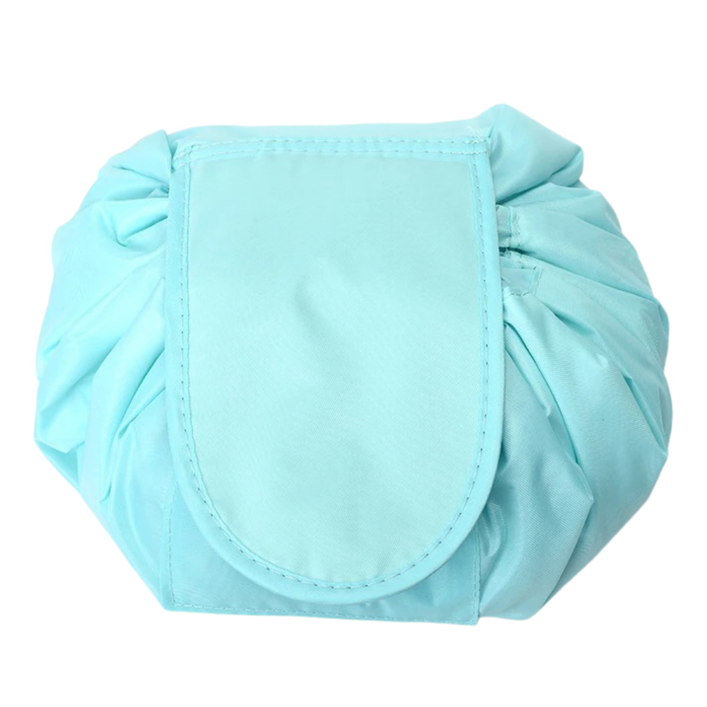 Drawstring foldable Makeup pouch -Blue - Ozerty