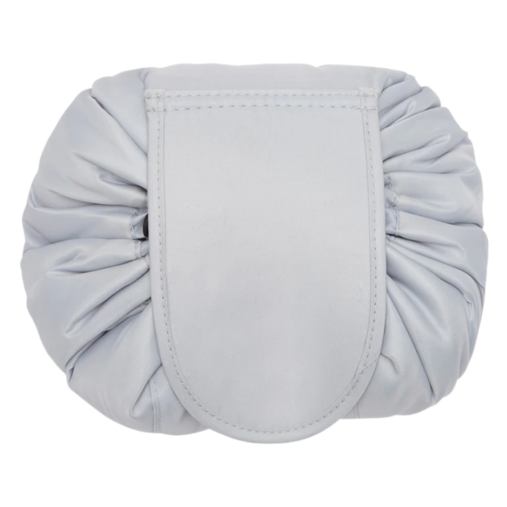 Drawstring foldable Makeup pouch -Light Grey - Ozerty