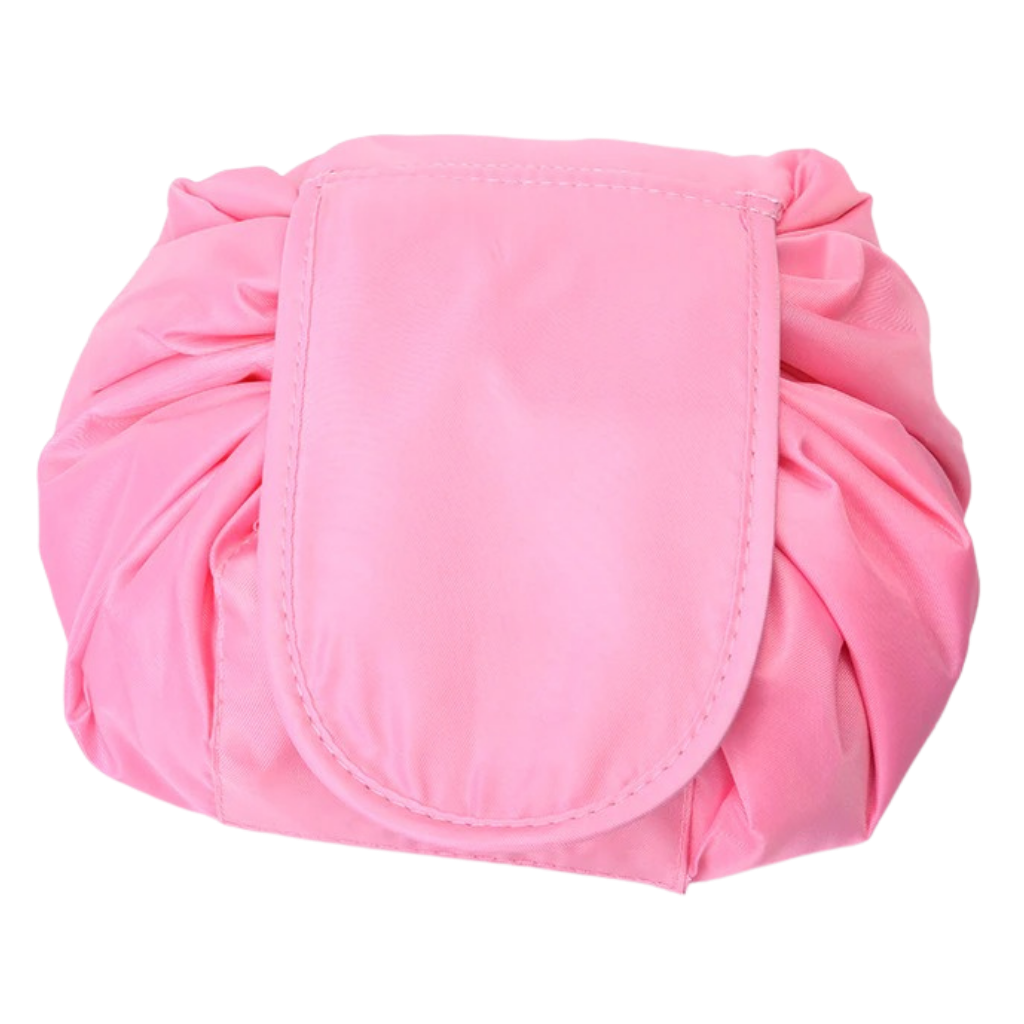 Drawstring foldable Makeup pouch -Pink - Ozerty