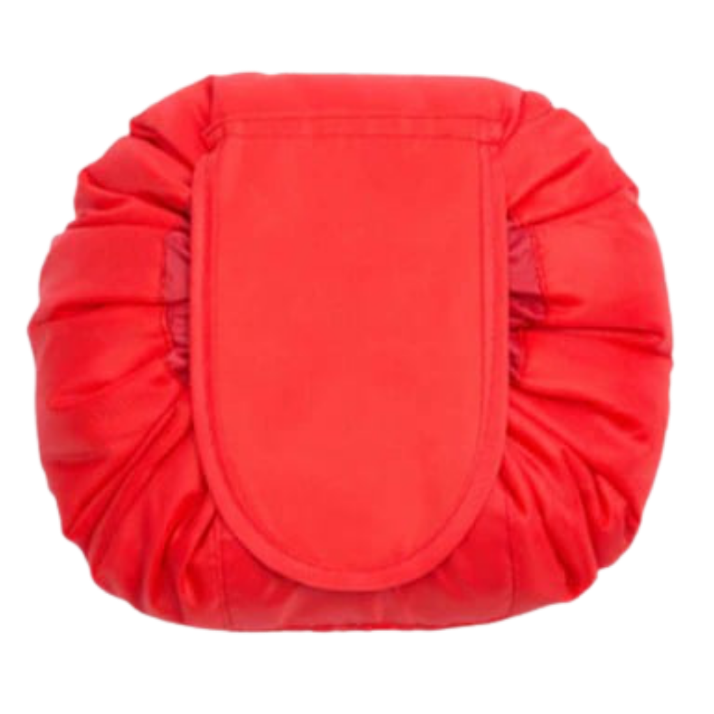 Drawstring foldable Makeup pouch -Red - Ozerty