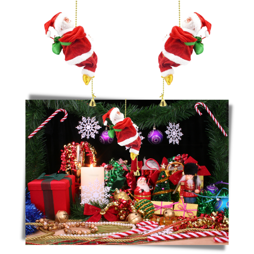 Electric climbing Santa Claus decoration - Ozerty