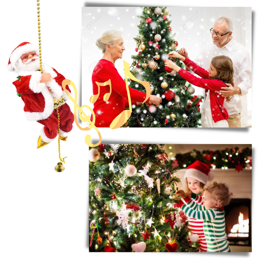 Electric climbing Santa Claus decoration - Ozerty
