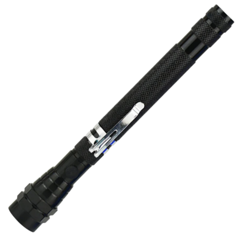 Telescopic Magnetic LED Torch -Black - Ozerty