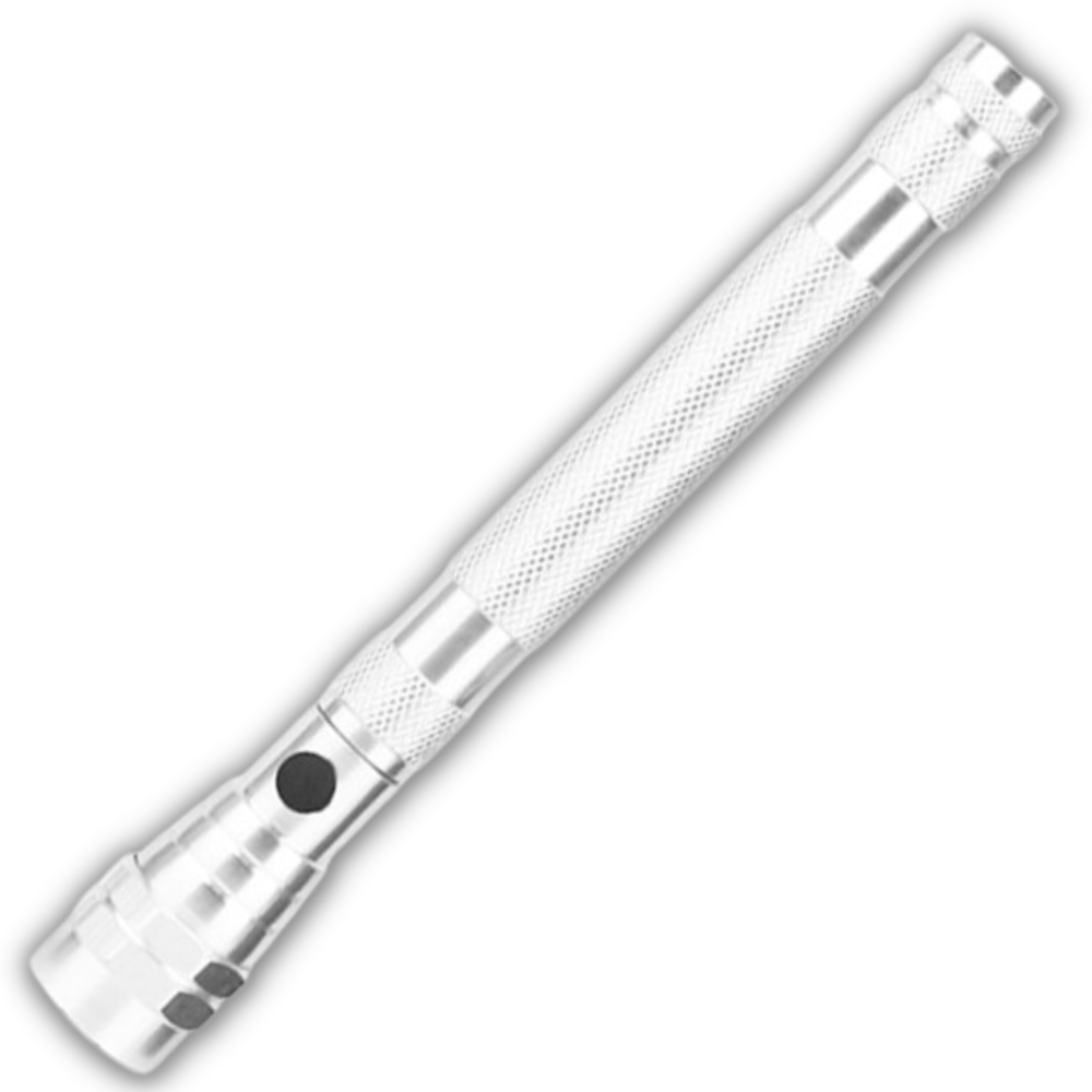 Telescopic Magnetic LED Torch -Silver - Ozerty