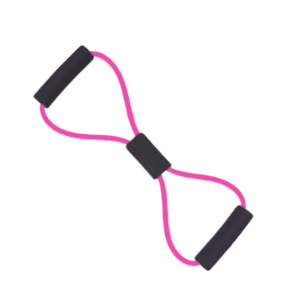 Figure 8 Fitness Resistance Band with Handles -Pink - Ozerty