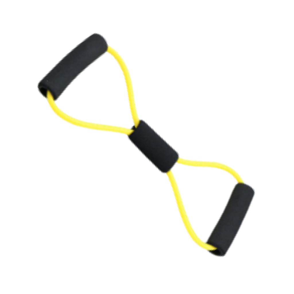 Figure 8 Fitness Resistance Band with Handles -Yellow - Ozerty