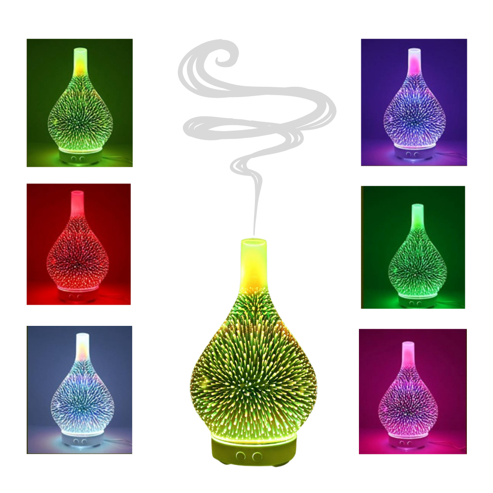 Essential Oil Diffuser Fireworks Pattern Vase Shape - Ozerty